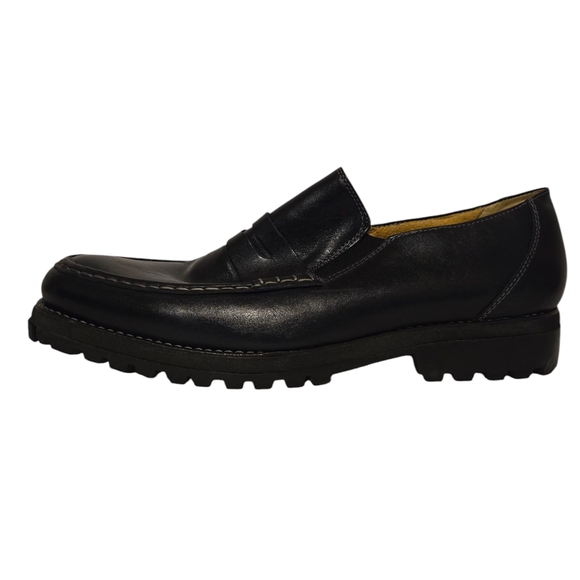 Sandro Moscolini Men's Black Leather Loafers 12